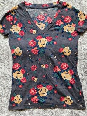 Mossimo Supply Co. Charcoal Flower Tee